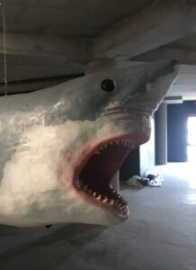 rekin figura park wodny fiberglass realistic shark sculpture
