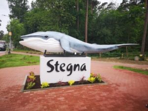stegna wieloryb figura dekoracyjna fiberglass whale sculpture