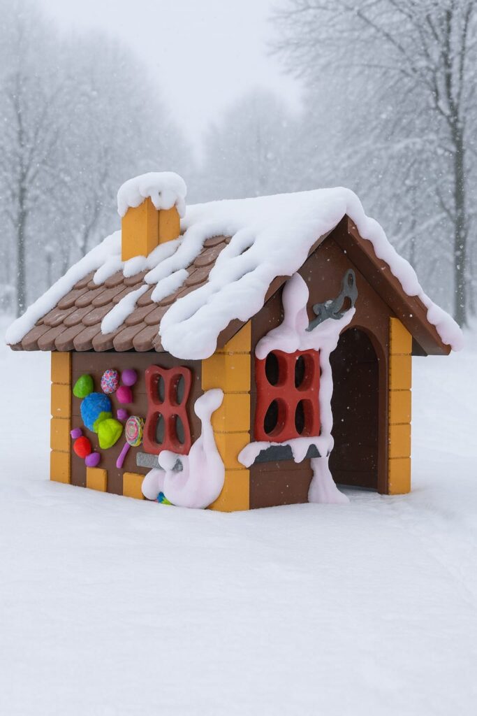 domek z piernika, atrakcje dla parków rozrywki fiberglass playhouse