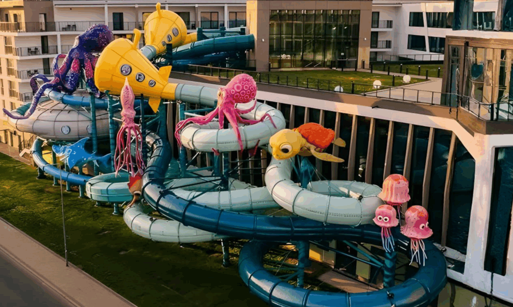 aquapark Miedzyzdroje atrakcje wodne XXL fiberglass 3d water sculptures