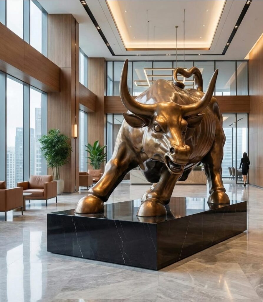 luksusowa-replika-charging-bull-z-wall-street- majestatyczna-figura-dekoracyjna-3d-nacierającego byka.-idealna-rzeźba-do-lobby-biurowego-symbol-siły-i-sukcesu-finansowego-wysoka-jakość-dekoracja-wnętrz-luxury