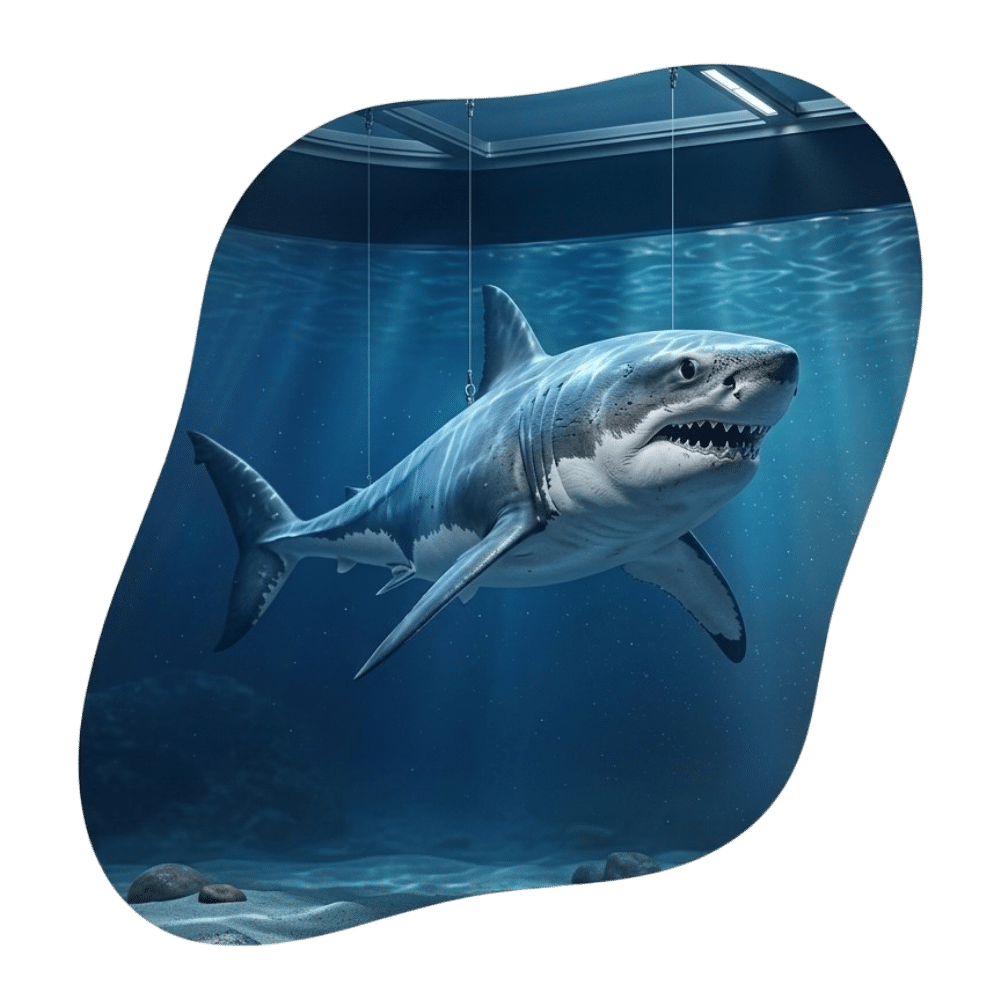 Makieta rekina białego (Great White Shark 3D) – dekoracja do aquaparku i oceanarium – Producent Malpol Poland.