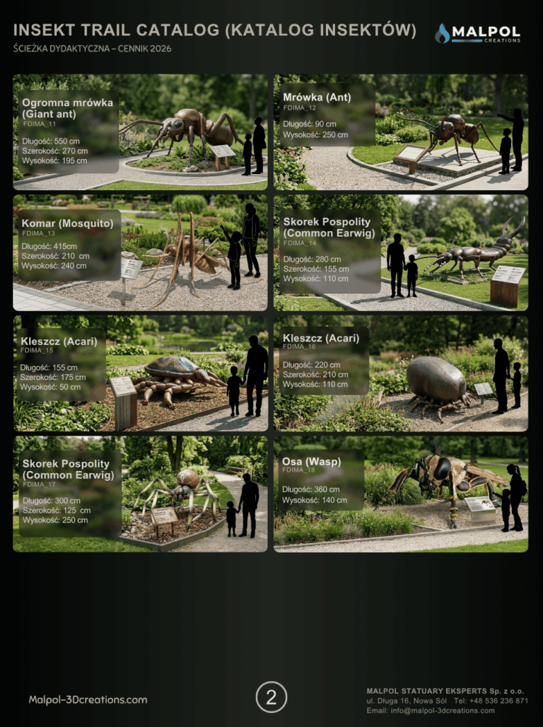 Katalog insektów XXL (Giant Insects) - strona 2: makiety Mrówka, Komar i Kleszcz - producent malpol.